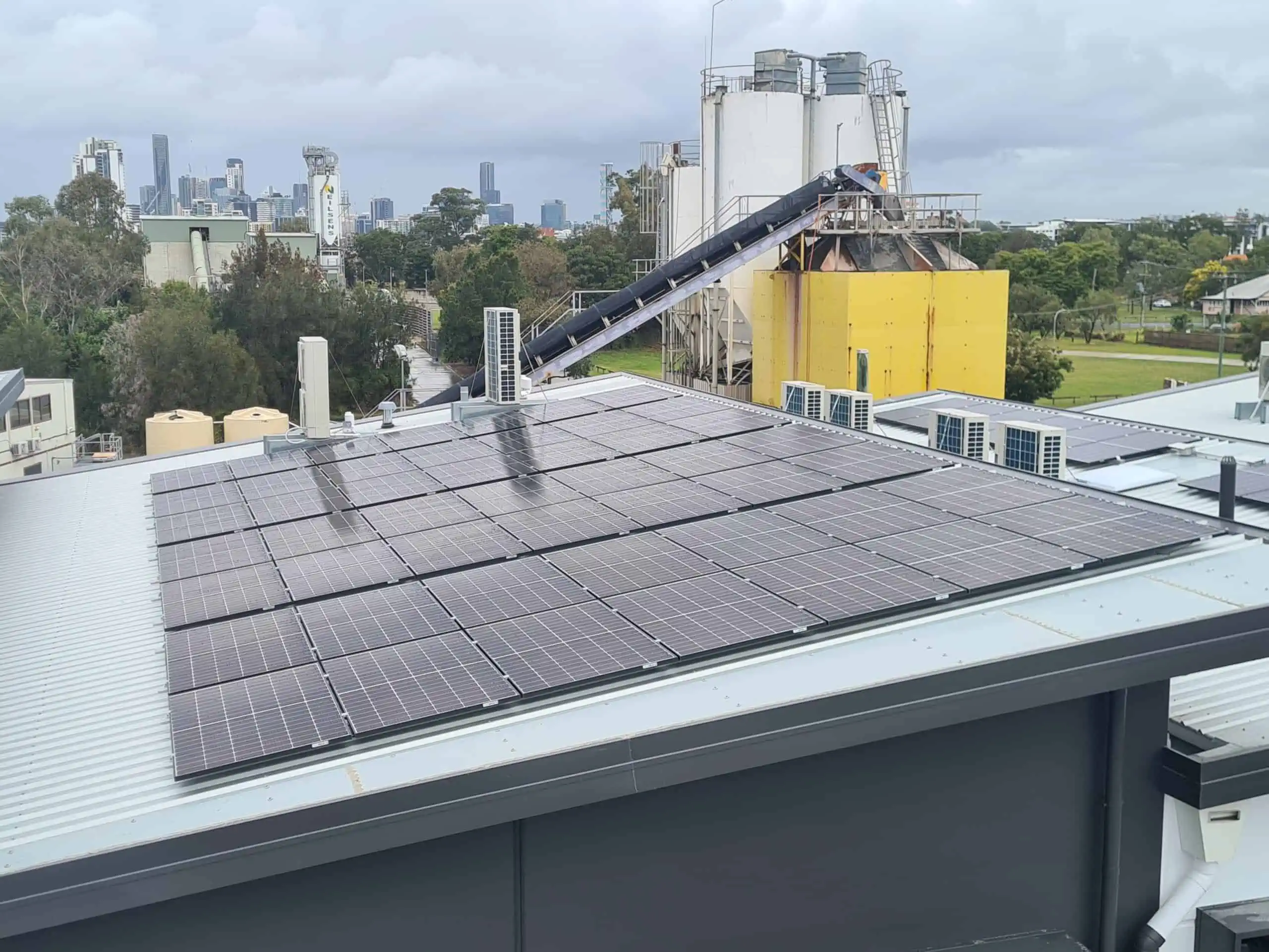 18.13kW Solar array panels on a roof in Brisbane